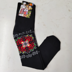 Чорапи с мотиви на шевици Елбетици - черни