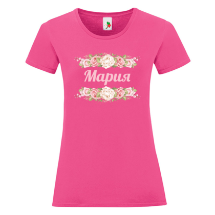 Цветна дамска тениска- Мария и рози