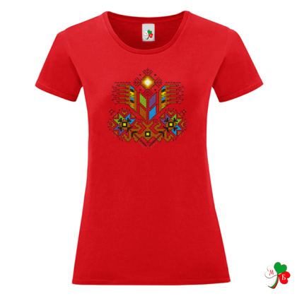Цветни дамски тениски с народни мотиви- Дървото на живота