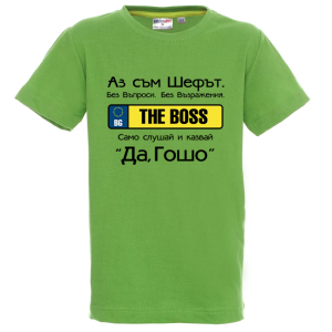 Цветна детска тениска - Шефът Гошо