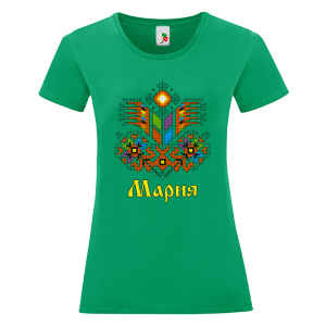 Цветна дамска тениска- Мария и шевица