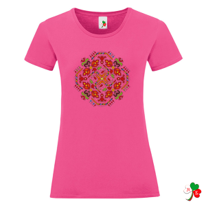 Цветни дамски тениски с народни мотиви- Слънце