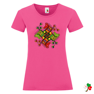 Цветни дамски тениски с народни мотиви - Кончета