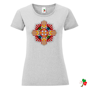 Цветни дамски тениски с народни мотиви на шевици- Жътва