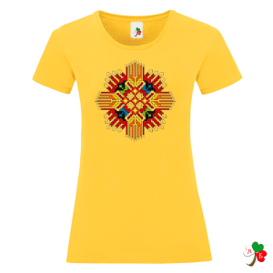 Цветни дамски тениски с народни мотиви на шевици- Жътва