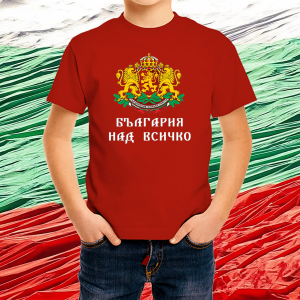 Детска червена  патриотична тениска - Герб