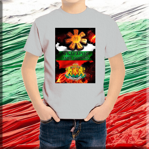 Детска сива патриотична тениска -Розета България