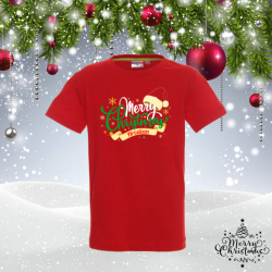 Детска коледна тениска - Merry Christmas с име по избор