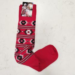 Чорапи с мотиви на шевици  - червени