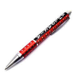 Химикалка с червени мотиви на шевици