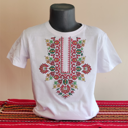 Детска бяла тениска с бродерия