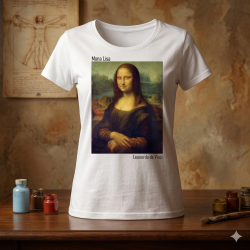 Дамска  бяла тениска - Мона Лиза