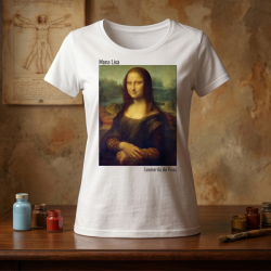 Дамска  бяла тениска - Мона Лиза