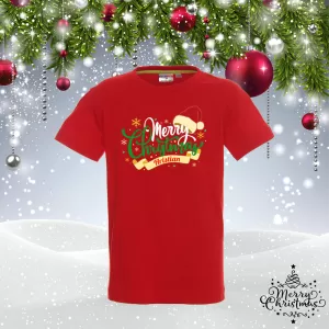 Детска коледна тениска - Merry Christmas с име по избор