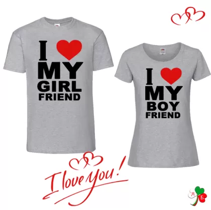 Комплект цветни тениски-  I LOVE