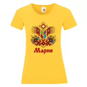 Цветна дамска тениска- Мария и шевица
