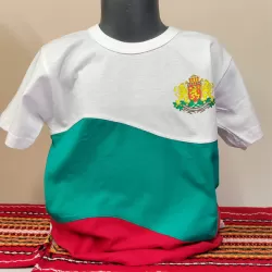 Тениска България - бяло,зелено, червено