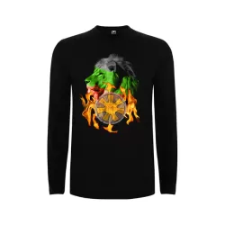 Черна  детска блуза-  Лъв с розета