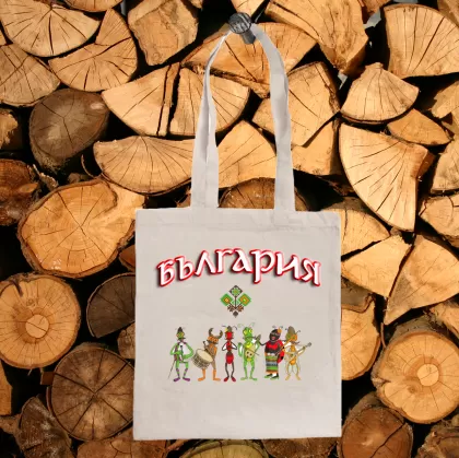 Торбичка от органичен памук с щампа.