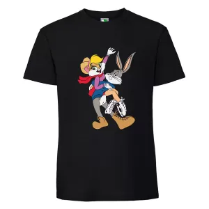 Черна мъжка тениска- Бъгс и Лола