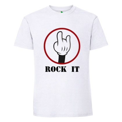 Бяла мъжка тениска- Rock it