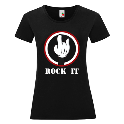 Черна дамска тениска- Rock it