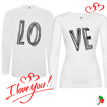 Комплект бели блузи- Love