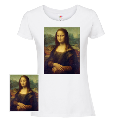 Дамска  бяла тениска - Мона Лиза