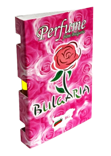 Фиолка с есенция Българска роза в картичка