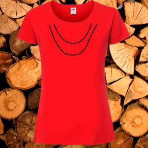 Дамска червена тениска- Огърлица