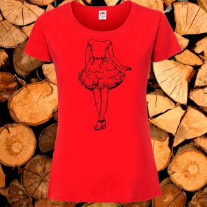 Дамска червена тениска- Рокля