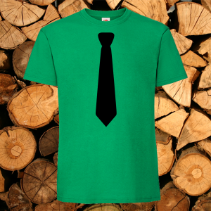 Мъжка зелена тениска - Вратовръзка
