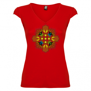 Дамска тениска  с мотиви на шевици - Жътва червена