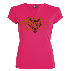 розова Висококачествена дамска тениска с мотиви на шевици- Лошата дум