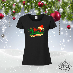 Коледна забавна тениска- Merry Christmas с име по избор