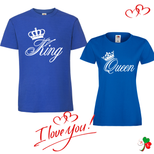Комплект цветни тениски- King & Queen