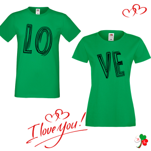 Комплект цветни тениски- LoVe