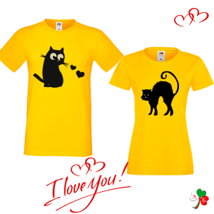 Комплект цветни тениски- Котки