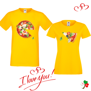 Комплект цветни тениски-  Пица