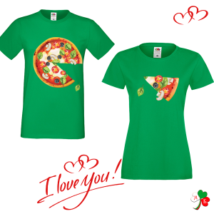 Комплект цветни тениски-  Пица
