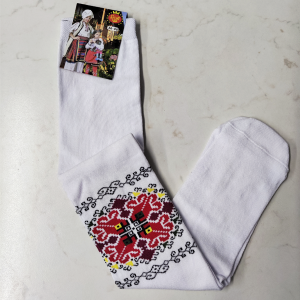Чорапи с мотиви на шевици Елбетици - бели