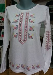 Дамска блуза с дълъг ръкав , мотиви на шевици-вариант3