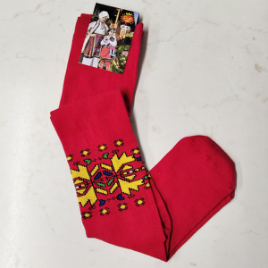 Чорапи с мотиви на шевици  - червени