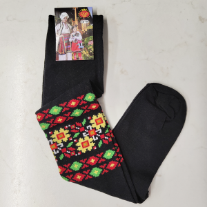 Чорапи с мотиви на шевици  - черни