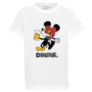 Бяла детска тениска-  Drunk