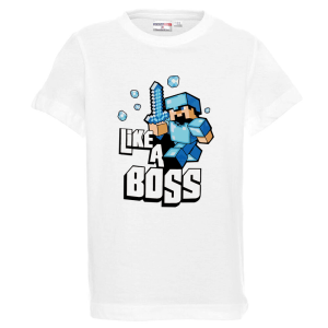 Бяла детска тениска- Like a boss