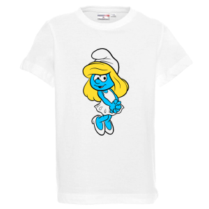 Бяла детска тениска- Смърфиета