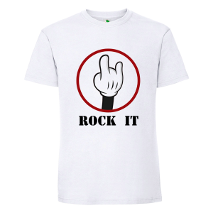 Бяла мъжка тениска- Rock it