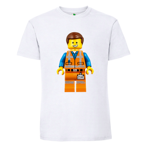 Бяла мъжка тениска- Лего