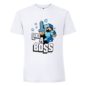 Бяла мъжка тениска- Like a Boss